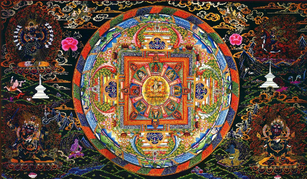   ׸ ε 䰡 ͽ ٶ      ׸ Ž  ħ /Frameless paintings Indian yoga lotus mandala ohm city altar classical decorative painting the l